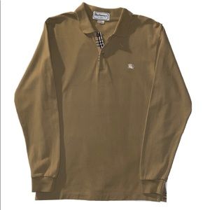 Vintage Burberry Long Sleeve Polo Shirt Size M